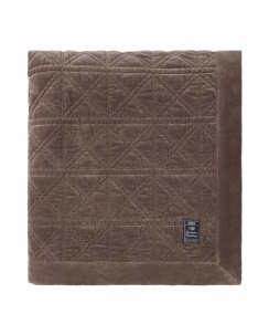 Lexington Överkast Rattan Quilted Organic Cotton Velvet Brown 160x240 cm