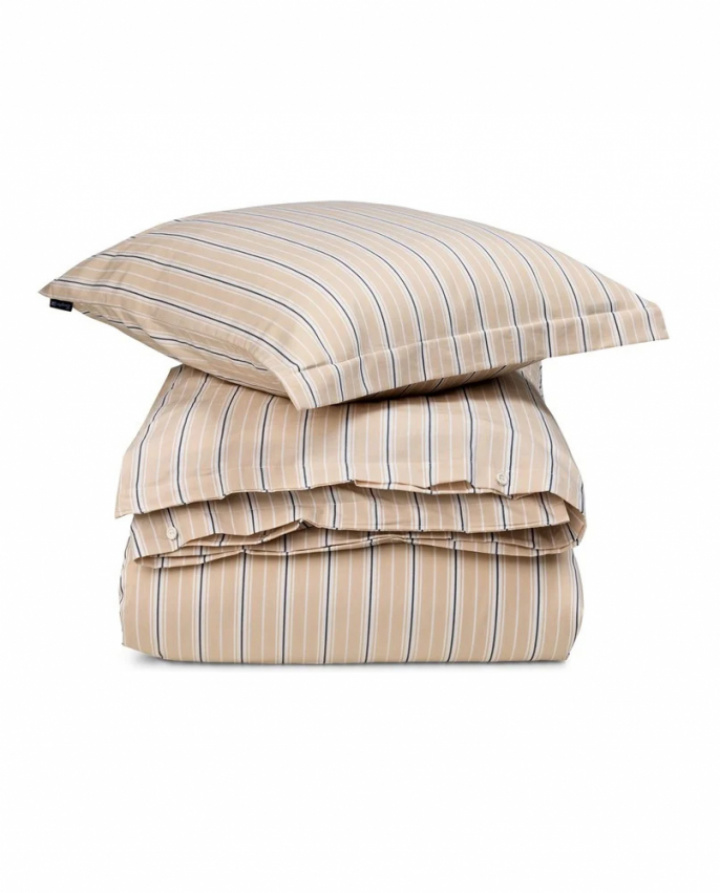 Lexington Striped Cotton Poplin Påslakanset Beige/Vit i gruppen Sängkläder / Örngott / Storlek / Örngott 50x60 cm hos Sängvaruhuset Elgen (12510009-2600-S17500)