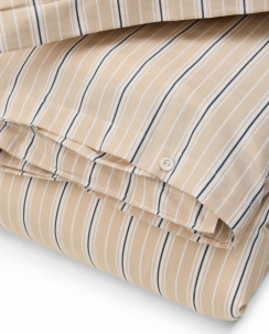 Lexington Striped Cotton Popliini Pussilakanasetti Beige/Valkoinen