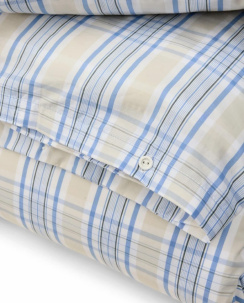 Lexington Checked Cotton Poplin Påslakanset Beige/Blue