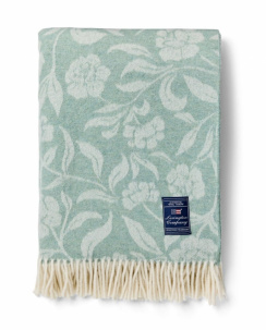 Lexington Flowers Recycled Wool Jacquard Huopa White/Eucalyptus