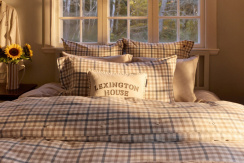 Lexington Checked Flannel Pudebetræk Misty Blue
