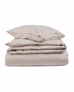 Lexington Striped Lyocell Flannel Sengetøjssæt Beige/White