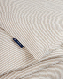 Lexington Striped Lyocell Flannel Sengetøjssæt Beige/White