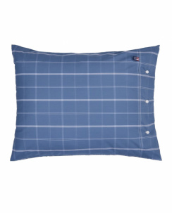 Lexington Checked Cotton Poplin Pudebetræk Misty Blue