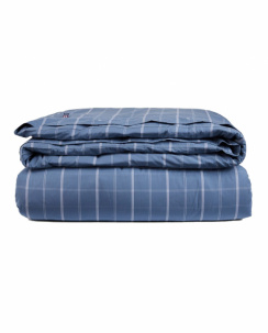 Lexington Checked Cotton Poplin Sengetøjssæt Misty Blue
