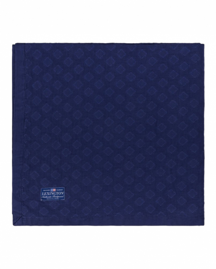 Lexington Diamond Jacquard Organic Cotton Överkast Blue i gruppen Sängkläder / Sängöverkast hos Sängvaruhuset Elgen (12530101-5566-BS1000)