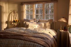 Lexington House Organic Cotton Velvet Pude Beige/Olive 30x40 cm