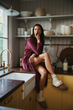 Lexington Aamutakki Cotton Velour Burgundy