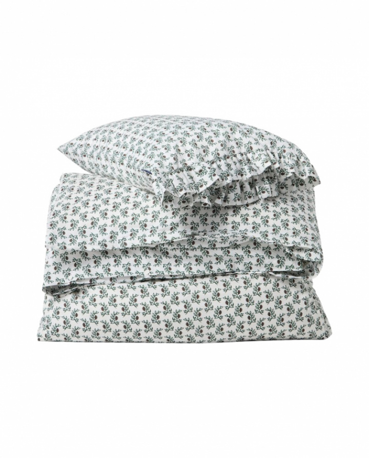 Lexington Flower Printed Cotton Sateen Påslakanset Red/Green/White