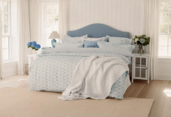 Lexington Floral Printed Cotton Sateen Dynebetrækssæt Blue/White