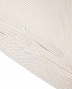Lexington Striped Cotton Sateen Dynebetrækssæt Beige/White
