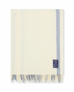 Lexington Striped Recycled Wool Pläd Blå/Vit