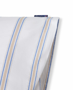 Lexington Dobby Striped Washed Cotton Percale Örngott White/Blue/Beige
