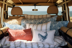 Lexington Dobby Striped Washed Cotton Percale Örngott White/Blue/Beige