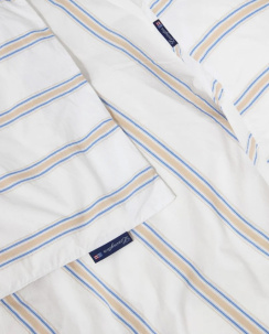 Lexington Dobby Striped Washed Cotton Percale Örngott White/Blue/Beige