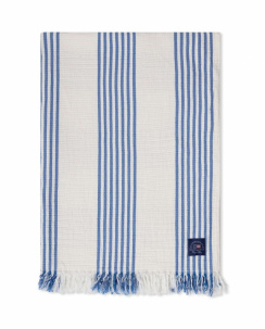 Lexington Striped/Checked Organic Cotton Plaid White/Blue/Beige 130x170 cm