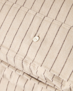 Lexington Cotton Flannel Pin Striped Päällyslakana Setti Beige/Vaalea ruskea