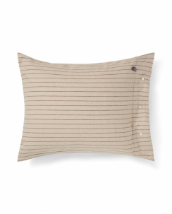 Lexington Cotton Flannel Pin Striped Päällyslakana Setti Beige/Vaalea ruskea