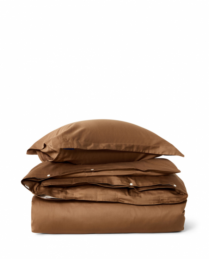 Lexington Solid Cotton Sateen Dynebetræk Sæt Fudge i gruppen Sengetøj / Dynebetræk sæt hos Sängvaruhuset Elgen (12630017-2401-S17500)