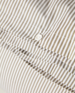 Lexington Striped Cotton Percale Dynebetrækssæt Olive/White