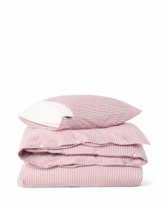 Lexington Striped Cotton Percale Sengetøjssæt Fig/White