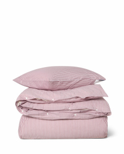 Lexington Striped Cotton Percale Sengetøjssæt Fig/White