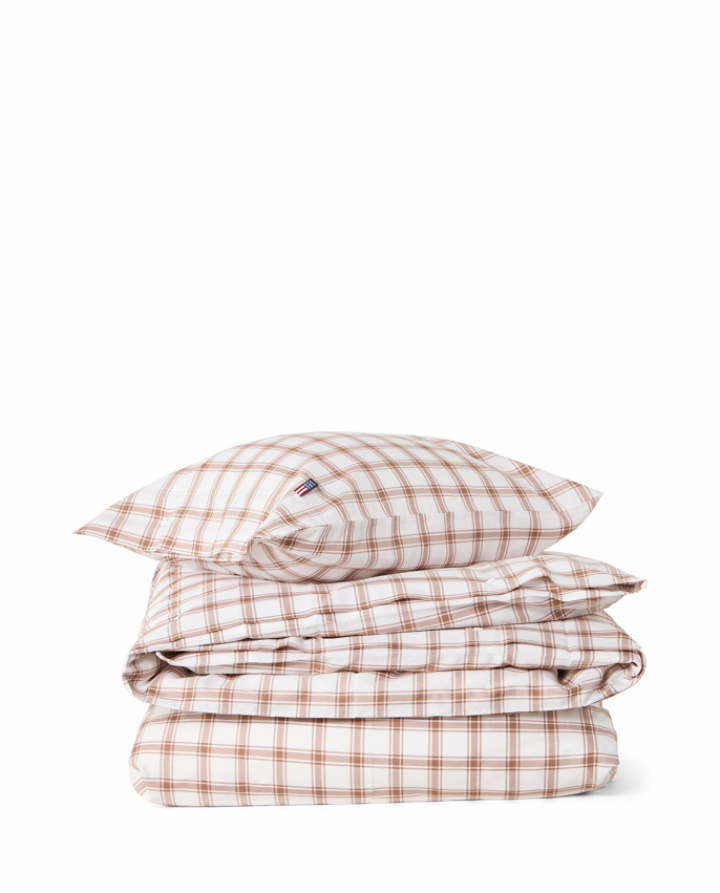 Lexington Checked Lyocell Cotton Pin Point Påslakanset White/Fudge i gruppen Sängkläder / Varumärken / Lexington Sängkläder hos Sängvaruhuset Elgen (12630029-1814-S17500)