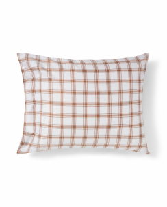 Lexington Checked Lyocell Cotton Pin Point Påslakanset White/Fudge
