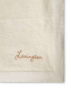 Lexington Herringbone Organic Cotton Överkast Light Beige