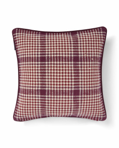 Lexington Checked Recycled Cotton Kuddfodral Fig/Wine/Light Beige 50x50 cm