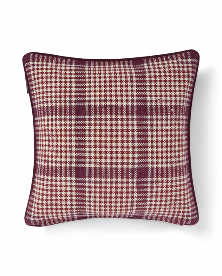 Lexington Checked Recycled Cotton Kuddfodral Fig/Wine/Light Beige 50x50 cm i gruppen Kuddar / Huvudkuddar & sovkuddar / Kuddfodral hos Sängvaruhuset Elgen (12634108-2877-SH25)