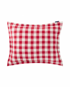 Lexington Checked Cotton Flannel Påslakanset Red/Beige