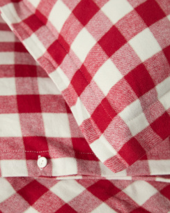 Lexington Checked Cotton Flannel Påslakanset Red/Beige