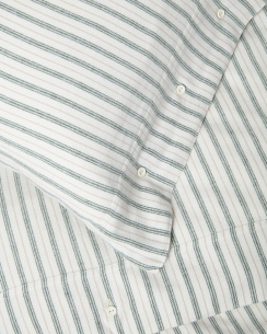 Lexington Stripe Cotton Flannel Påslakanset White/Green/Beige 