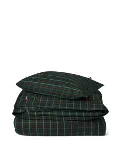 Lexington Checked Cotton Percale Påslakanset Green/Navy