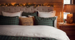 Lexington Checked Cotton Percale Påslakanset Green/Navy