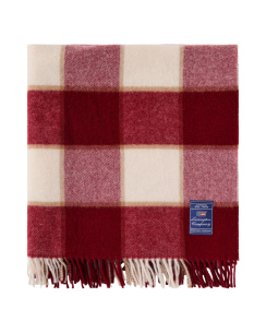 Lexington Checked Recycled Wool Pläd Red/Beige 130x170 cm