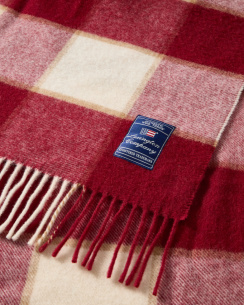 Lexington Checked Recycled Wool Pläd Red/Beige 130x170 cm