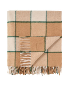Lexington Checked Recycled Wool Pläd Green/Beige 130x170 cm
