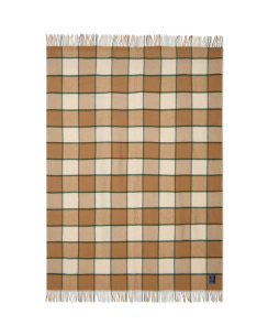 Lexington Checked Recycled Wool Pläd Green/Beige 130x170 cm