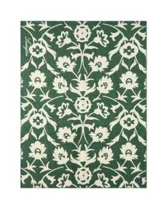 Lexington Flower Jacquard Recycled Wool Pläd Green/Beige 130x170 cm
