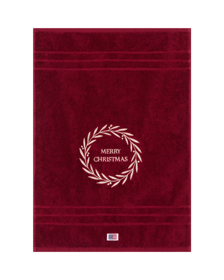 Lexington Original Handduk Wine Christmas Wreath Red 50x70 cm i vinröd färg med 