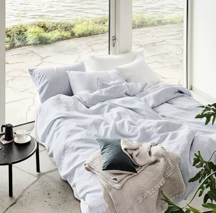 Mille Notti Lino Dynebetræk Lysblå