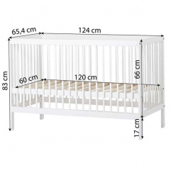 Hoppekids Ida-Marie Babysäng 60x120 cm Vit