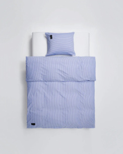 Magniberg Wall Street Oxford Påslakan Stripe Medium Blue