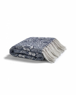 William Morris Pläd Marigold Indigo Blue  