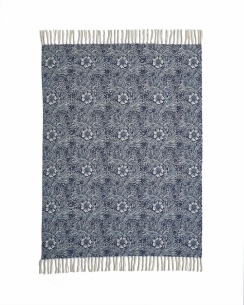William Morris Pläd Marigold Indigo Blue  