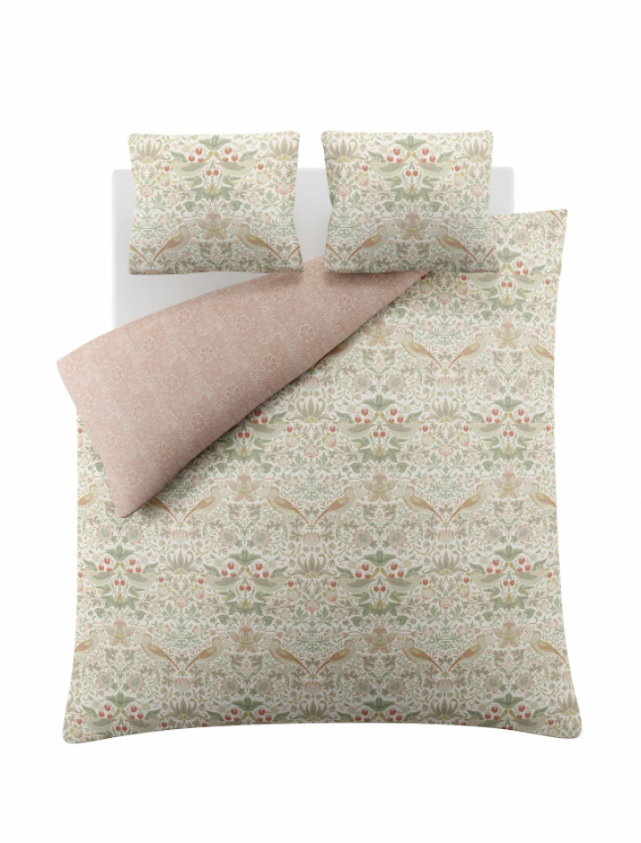 William Morris Sengetøj Strawberry Thief Pink i gruppen Sengetøj / Dynebetræk / Størrelse / hos Sängvaruhuset Elgen (502125327843000)