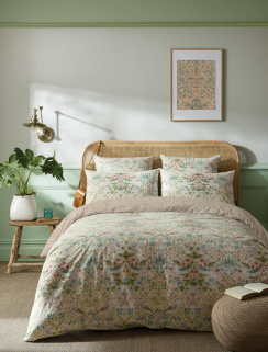 William Morris Sengetøj Strawberry Thief Pink